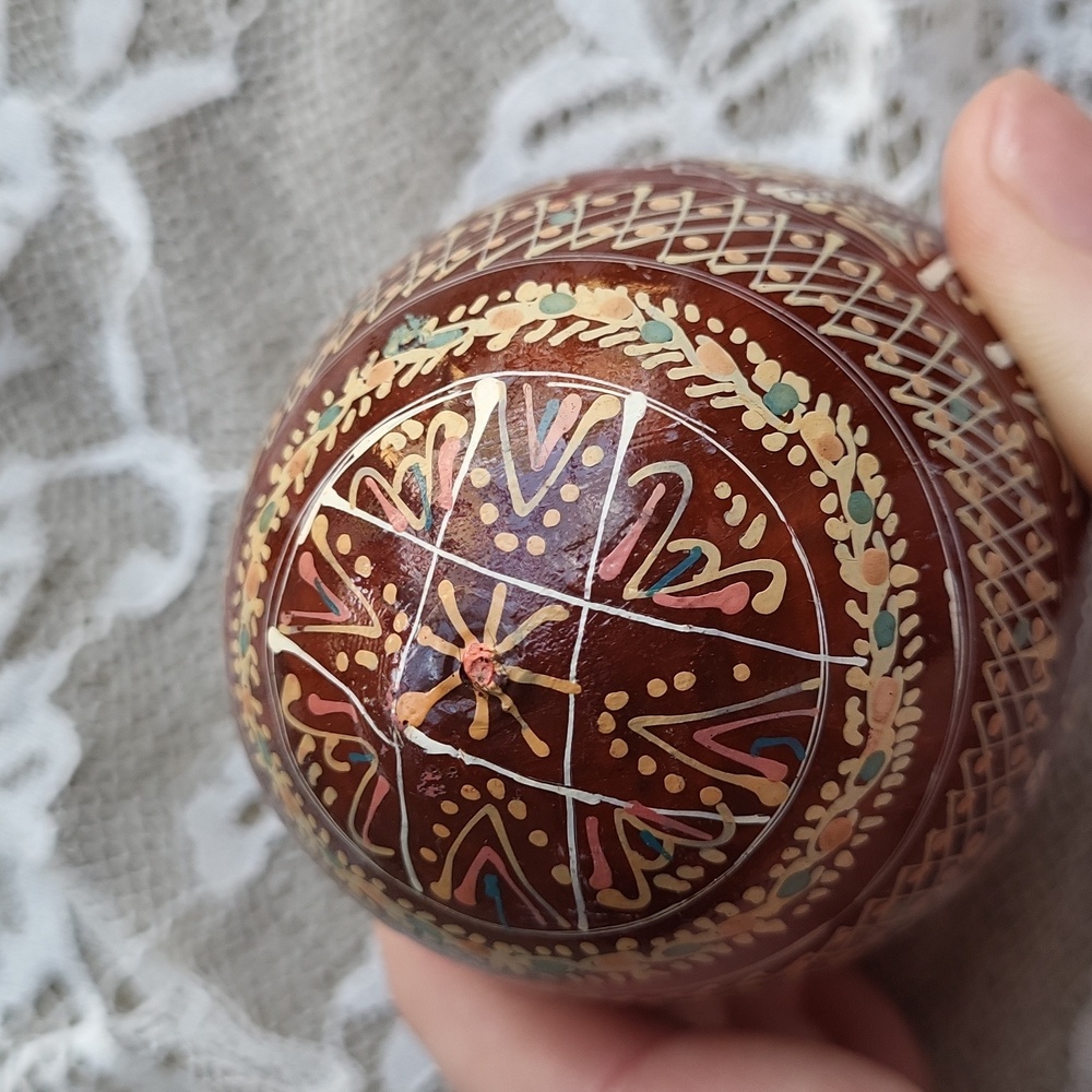 Vintage Ukrainian Pysanky Hand Painted Egg - Picture 7 of 8